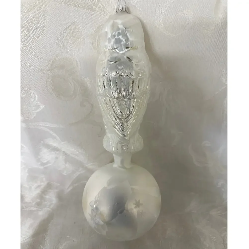 RARE Limited Edition 400 Years LAUSCHA Snowy Owl on Ball Glass Ornament 214/400